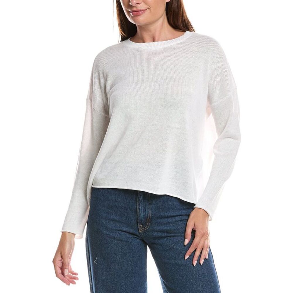 Eileen Fisher Womens  Linen-Blend Sweater